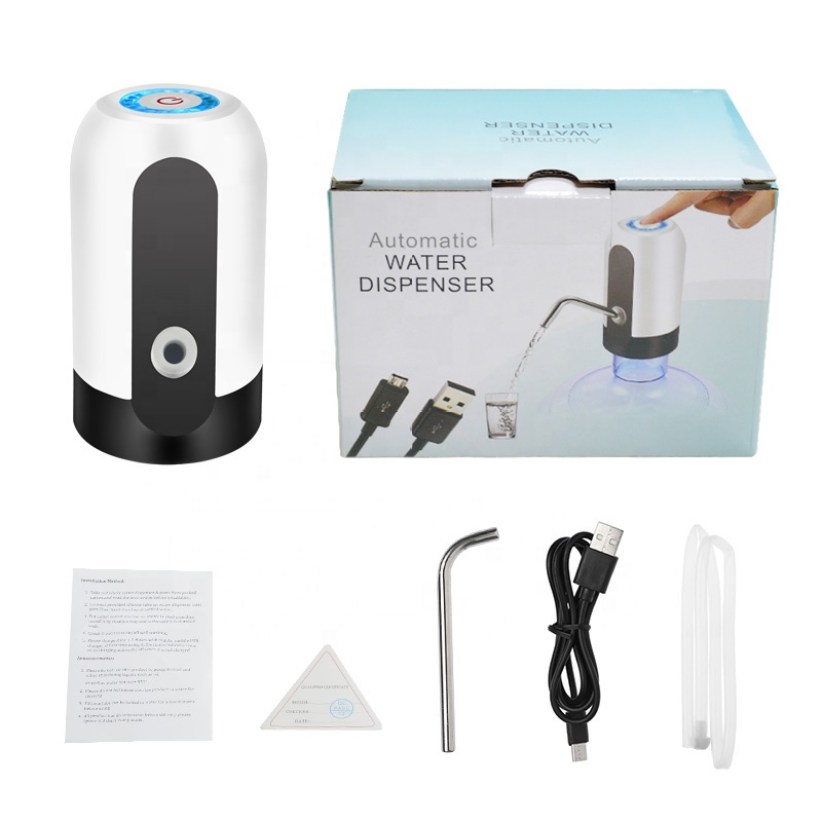 Wireless Electric Automatic Drinking Water Bottle Pump USB Rechargeable Dispenser Pump black