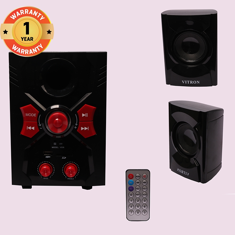 VITRON V036 Home Theater Sound System 2.1 Multimedia Bluetooth Speaker Subwoofer
