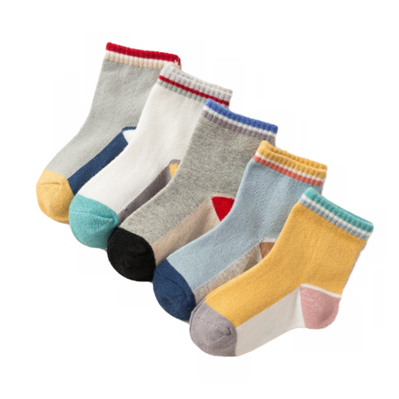 BL 5 Pairs/Set New Socks Children's Color Cartoon Series Cotton Boys &amp; Girls Stocking Baby Socks