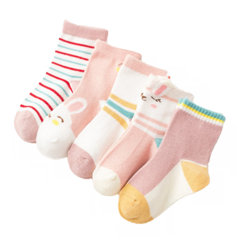 BL 5 Pairs/Set New Socks Children's Color Cartoon Series Cotton Boys &amp; Girls Stocking Baby Socks