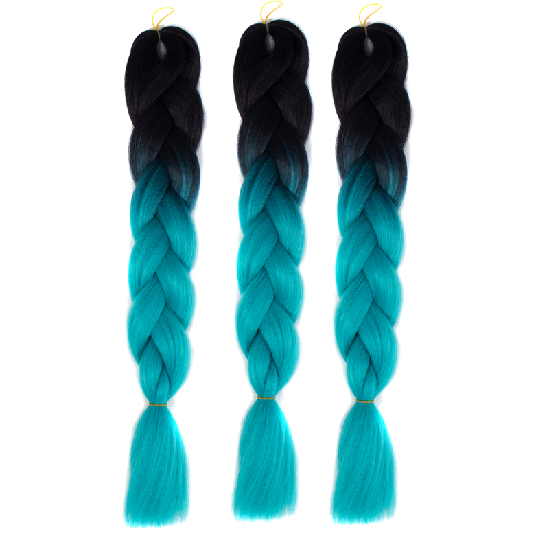 BL African Fashion Gradient Color braid hair African Women Wigs 60 Colors For Choice 3 Strips/ Set