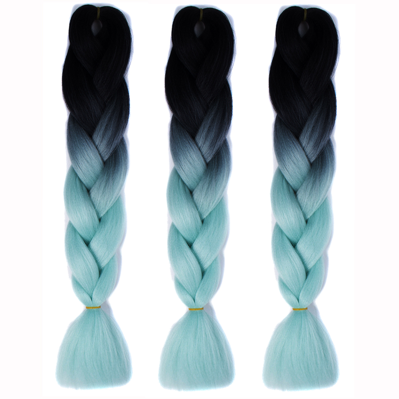 BL African Fashion Gradient Color braid hair African Women Wigs 60 Colors For Choice 3 Strips/ Set