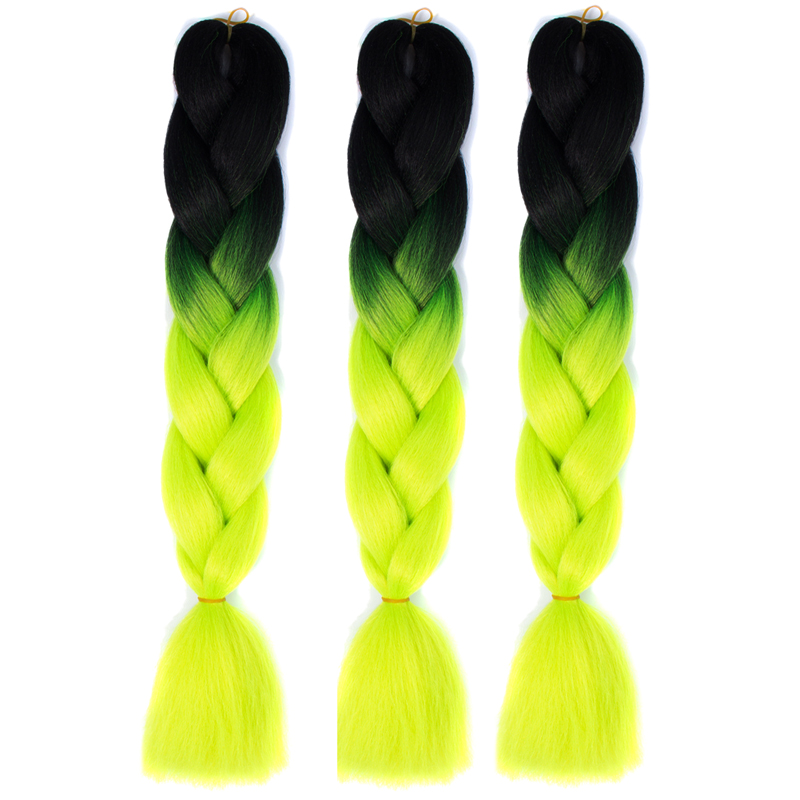 BL African Fashion Gradient Color braid hair African Women Wigs 60 Colors For Choice 3 Strips/ Set