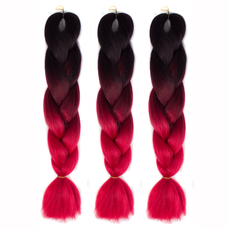 BL African Fashion Gradient Color braid hair African Women Wigs 60 Colors For Choice 3 Strips/ Set