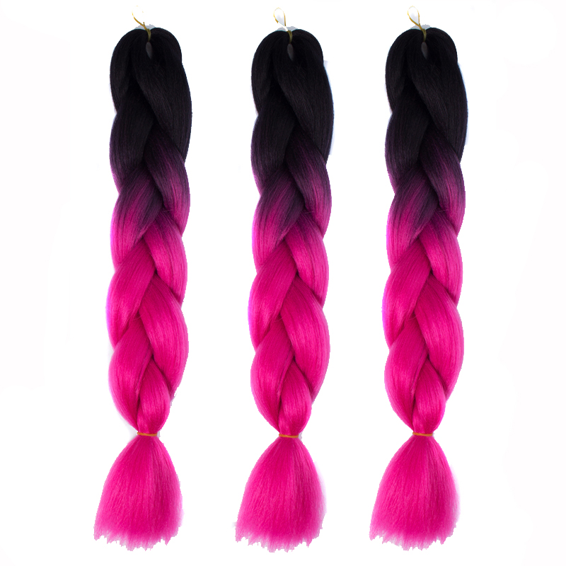BL African Fashion Gradient Color braid hair African Women Wigs 60 Colors For Choice 3 Strips/ Set