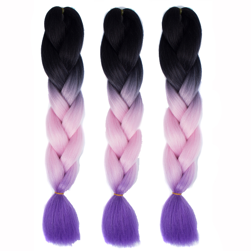 BL African Fashion Gradient Color braid hair African Women Wigs 60 Colors For Choice 3 Strips/ Set