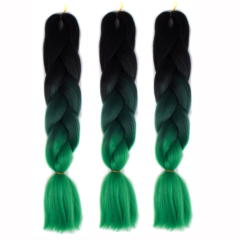 BL African Fashion Gradient Color braid hair African Women Wigs 60 Colors For Choice 3 Strips/ Set
