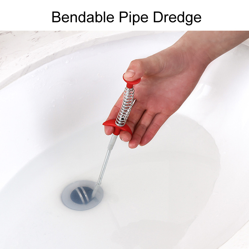 BL Pipe Dredge Home Steel Wire Spring Hair Hooks Kitchen Sewer Dredging Tools Pipe Hair Cleaner