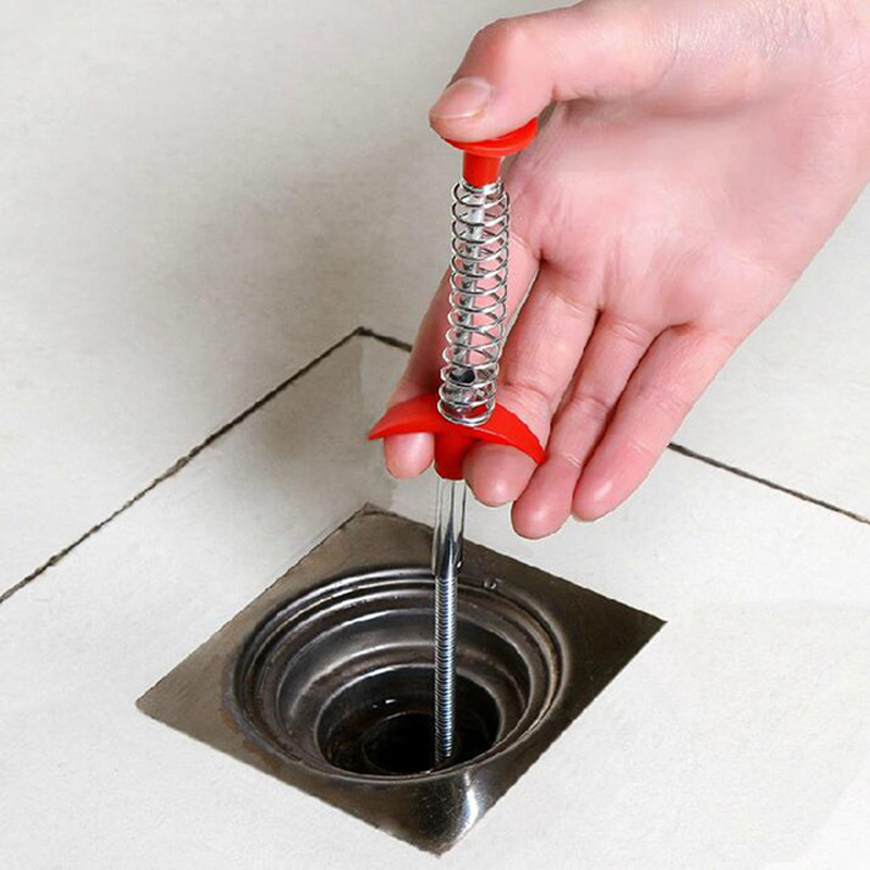BL Pipe Dredge Home Steel Wire Spring Hair Hooks Kitchen Sewer Dredging Tools Pipe Hair Cleaner