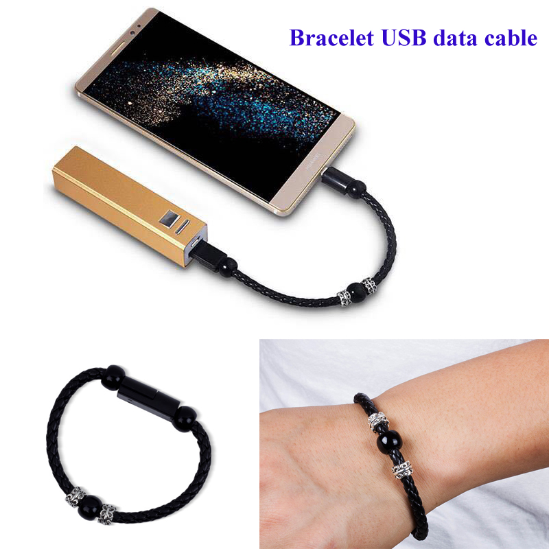 BL New Creative USB Data Cable, Apple Android Type-C Head Fashion Portable Bracelet Charging cable