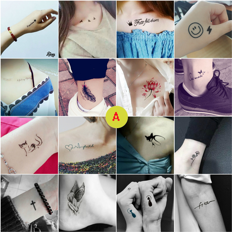 BL 60Pcs Men And Women Waterproof Tattoos Stick Permanent Simulation Paste Sexy Tattoo Sticker Tatoo
