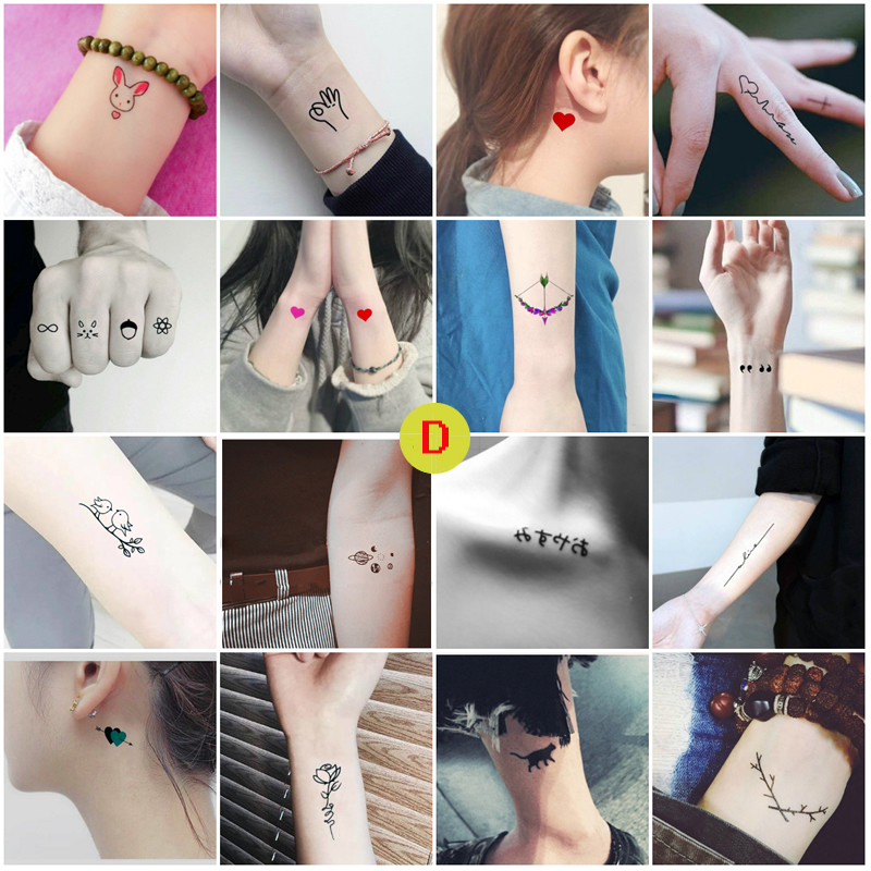 BL 60Pcs Men And Women Waterproof Tattoos Stick Permanent Simulation Paste Sexy Tattoo Sticker Tatoo