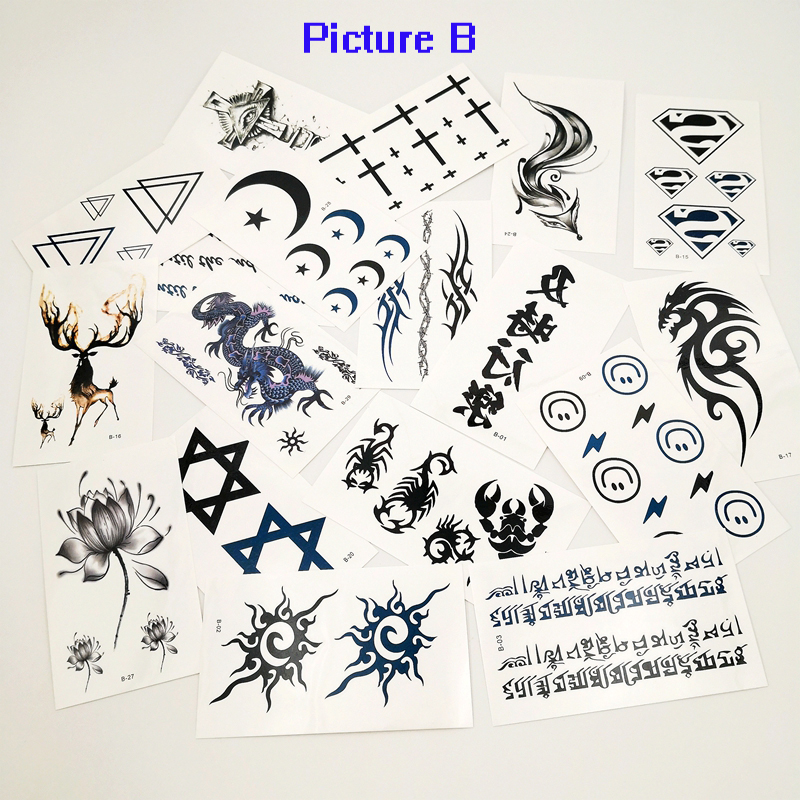 BL 60Pcs Men And Women Waterproof Tattoos Stick Permanent Simulation Paste Sexy Tattoo Sticker Tatoo