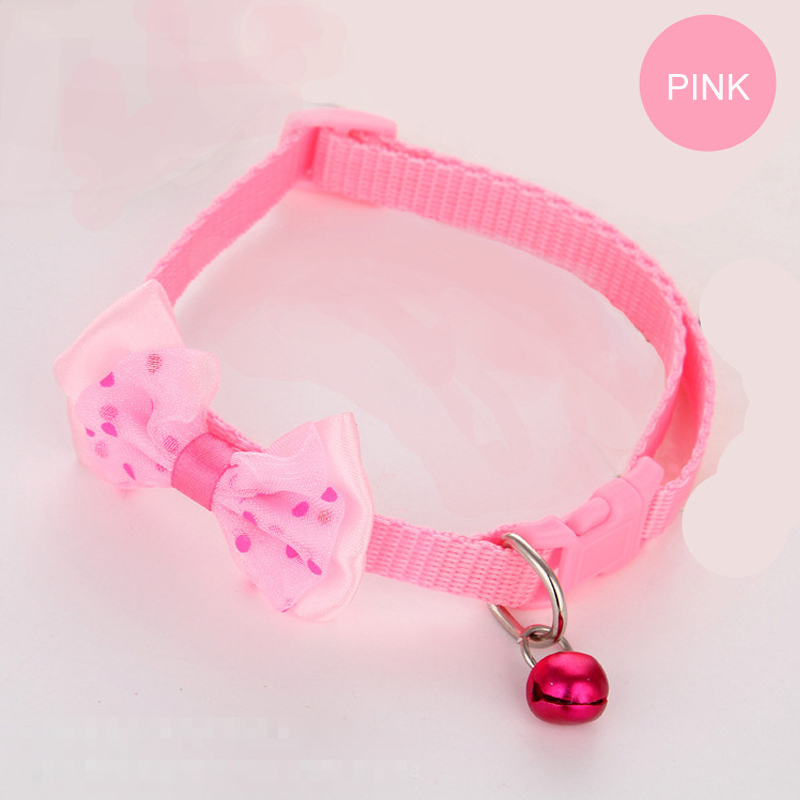 BL 3Pcs Pet&apos;s Bow Collar With Bell Dog Collar Cat Bell Collar Creative Pet Collar Pets Supplies
