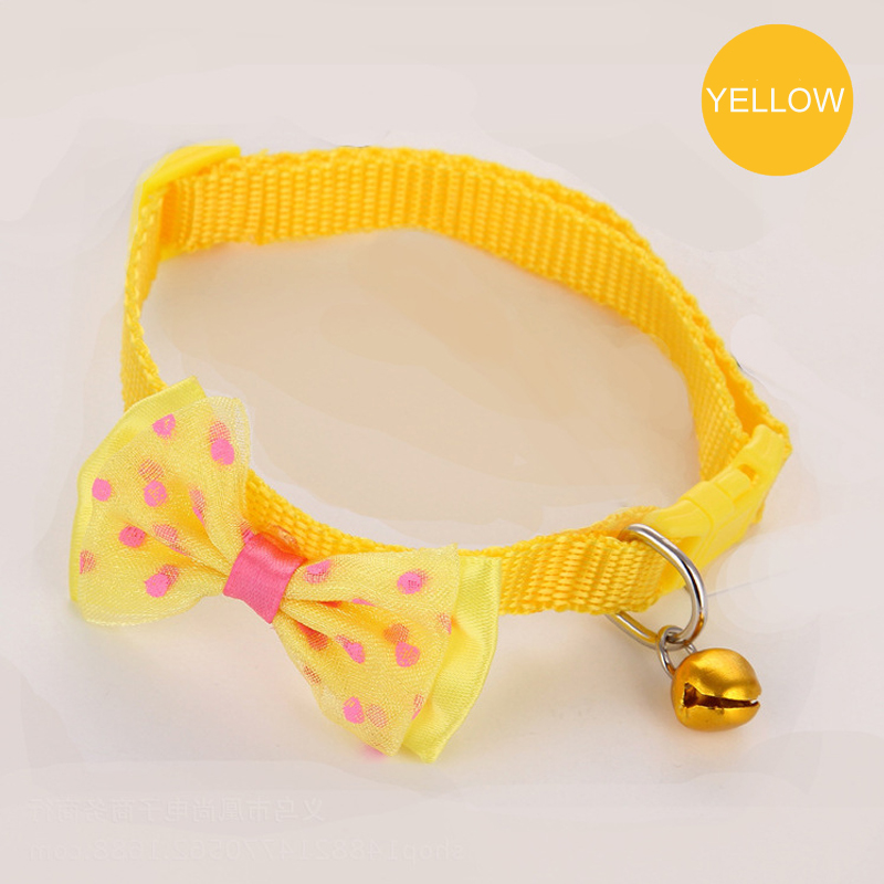 BL 3Pcs Pet&apos;s Bow Collar With Bell Dog Collar Cat Bell Collar Creative Pet Collar Pets Supplies
