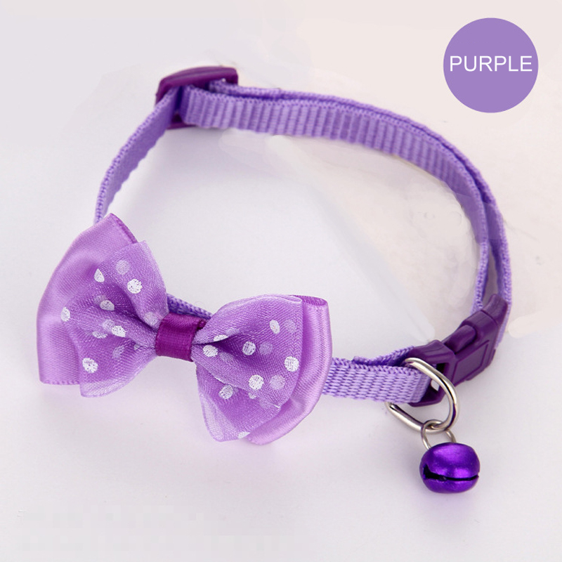 BL 3Pcs Pet&apos;s Bow Collar With Bell Dog Collar Cat Bell Collar Creative Pet Collar Pets Supplies