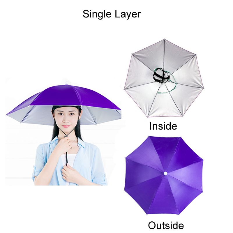 BL Hands Free Umbrella Single Double-layer UV Protection Umbrella Cap Fishing Umbrella Breathable
