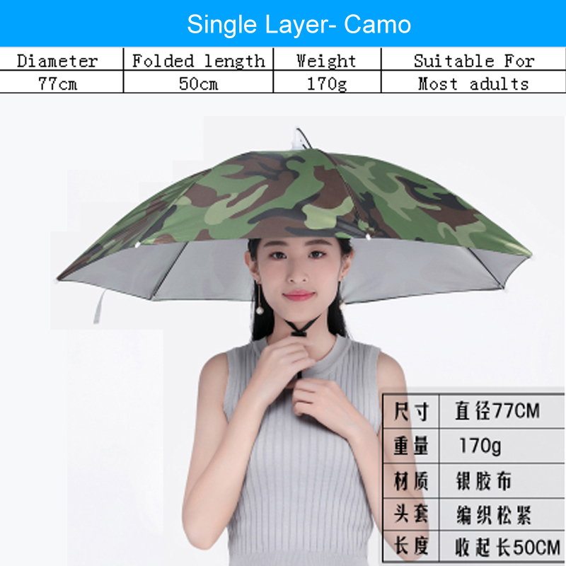 BL Hands Free Umbrella Single Double-layer UV Protection Umbrella Cap Fishing Umbrella Breathable