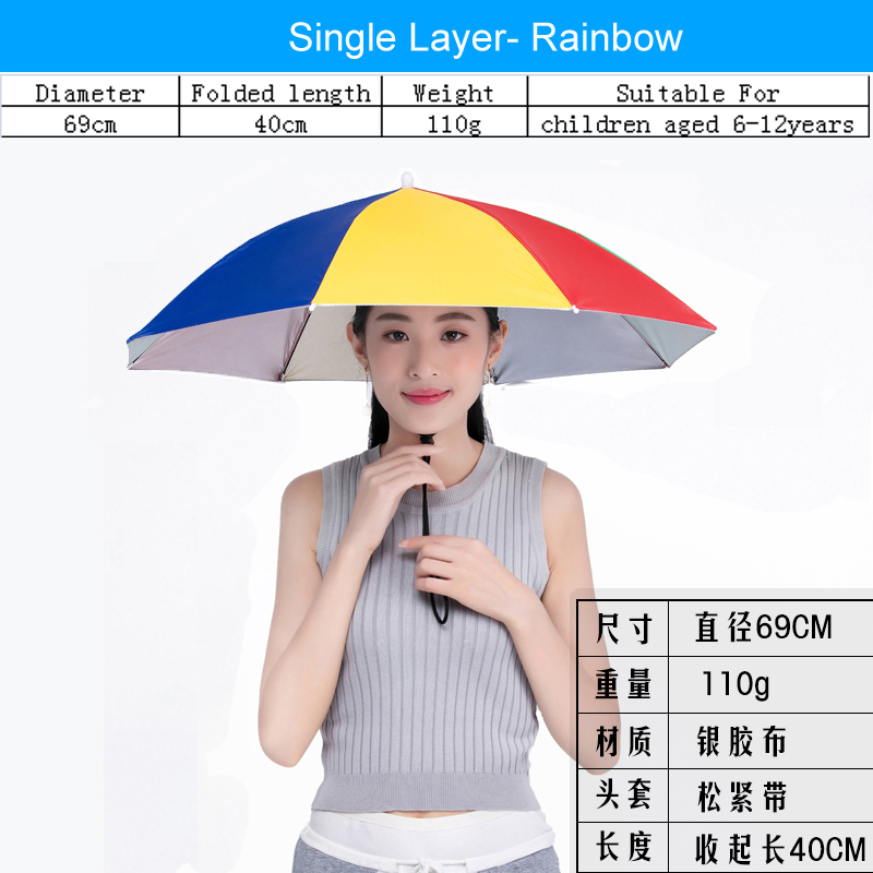 BL Hands Free Umbrella Single Double-layer UV Protection Umbrella Cap Fishing Umbrella Breathable