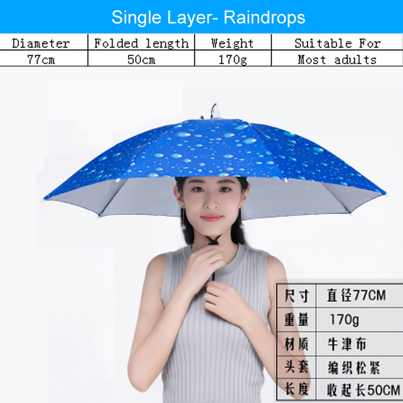 BL Hands Free Umbrella Single Double-layer UV Protection Umbrella Cap Fishing Umbrella Breathable