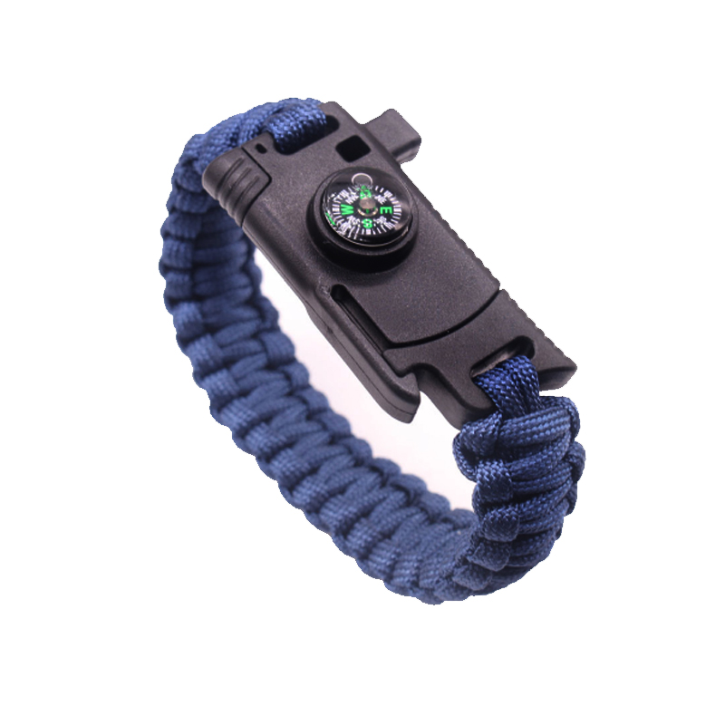 BL Outdoor Multi-function Survival Bracelet With Knife Compass Fire Starter Parachute Rope Whistle