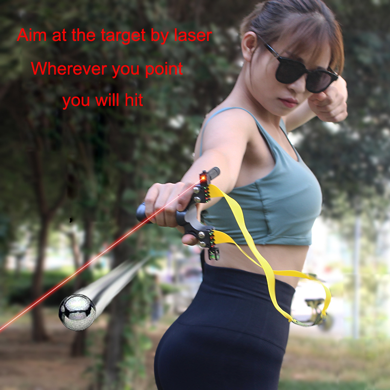 BL High Precision Infrared Laser Slingshot Flat-skinned Slingshot With Level Gauge Outdoor Sports