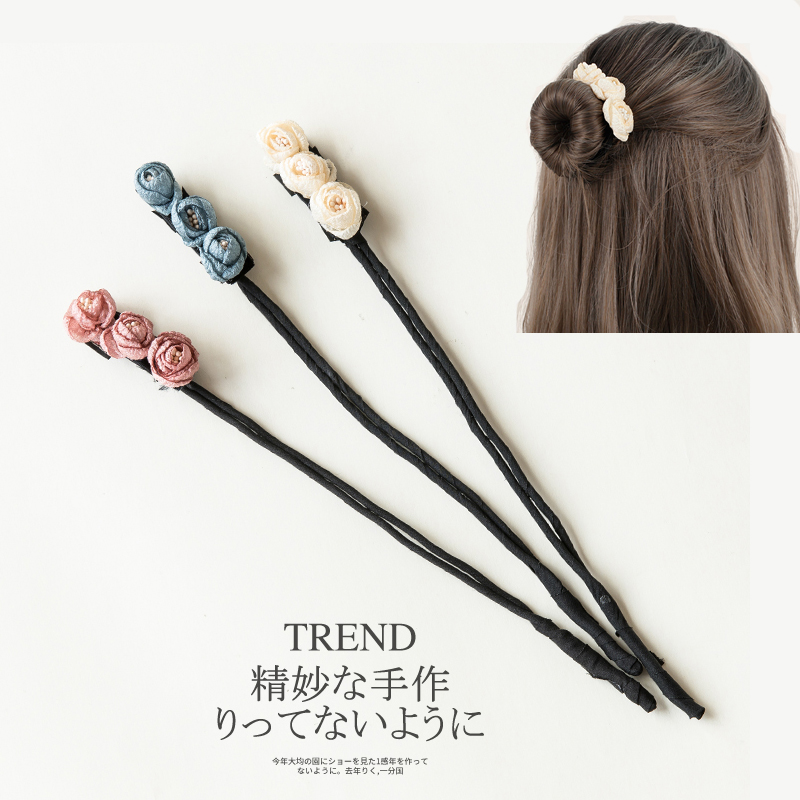 BL Flower Hair Tray Bouffant Scrunchie Shaper Headgear Sponge Balls Head Tray Hair Fluffy Headdress