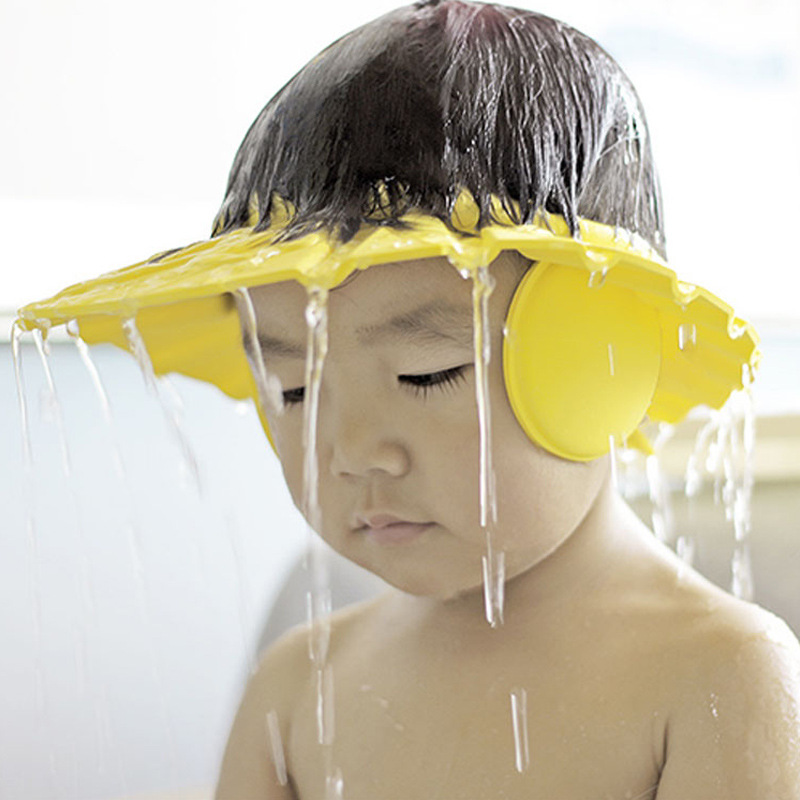 BL Baby Shampoo Cap Cut Hair Visor Cap Silicone Waterproof Child Shower Cap Ear Shield Shower Cap