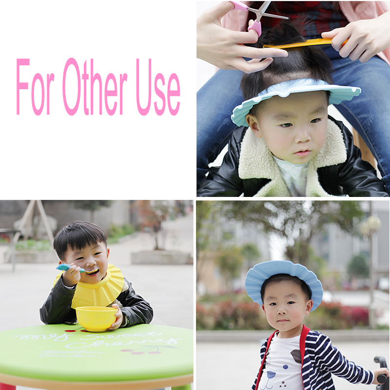 BL Baby Shampoo Cap Cut Hair Visor Cap Silicone Waterproof Child Shower Cap Ear Shield Shower Cap