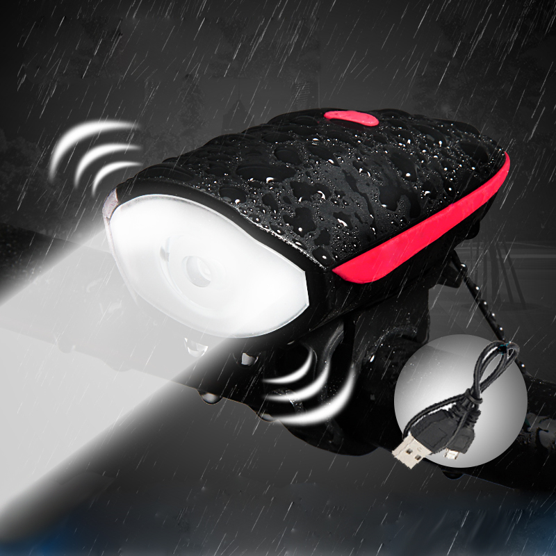 BL USB Charging Bike Light Waterproof Headlamp Bicycle Headlight With Horn Rechargeable Bikes Light
