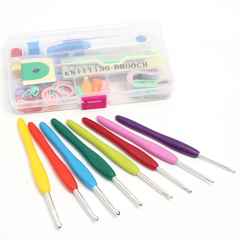 BL 52Pcs/Set Sewing Tool 16 Sizes Crochet Hooks Needles Stitch Knitting Craft Hand Knit Crochet Kit
