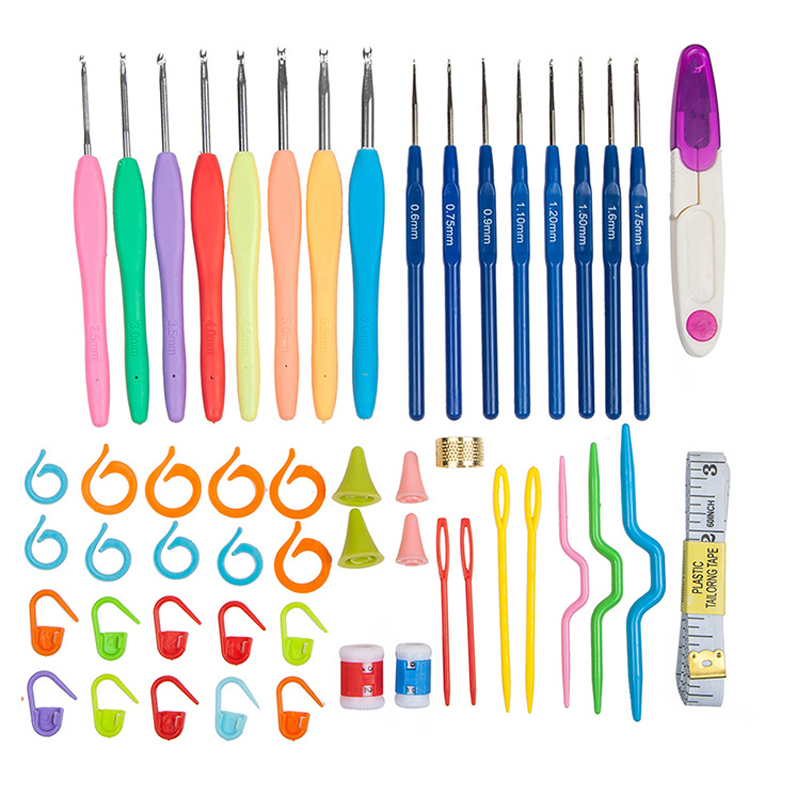 BL 52Pcs/Set Sewing Tool 16 Sizes Crochet Hooks Needles Stitch Knitting Craft Hand Knit Crochet Kit