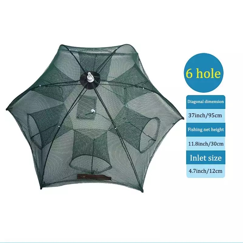 BL Portable Fishing Net Shrimp Cage Foldable Catch Fish Crayfish Crab Baits Trap Tackle Casting Mesh