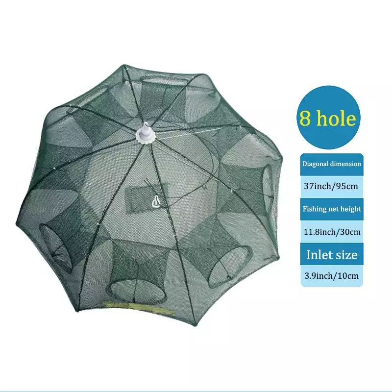 BL Portable Fishing Net Shrimp Cage Foldable Catch Fish Crayfish Crab Baits Trap Tackle Casting Mesh