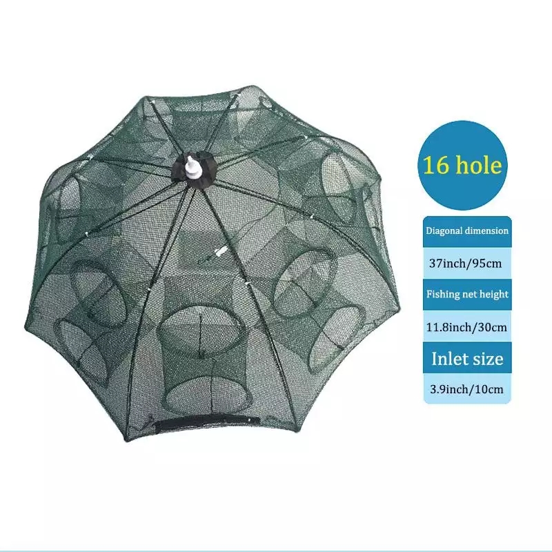 BL Portable Fishing Net Shrimp Cage Foldable Catch Fish Crayfish Crab Baits Trap Tackle Casting Mesh
