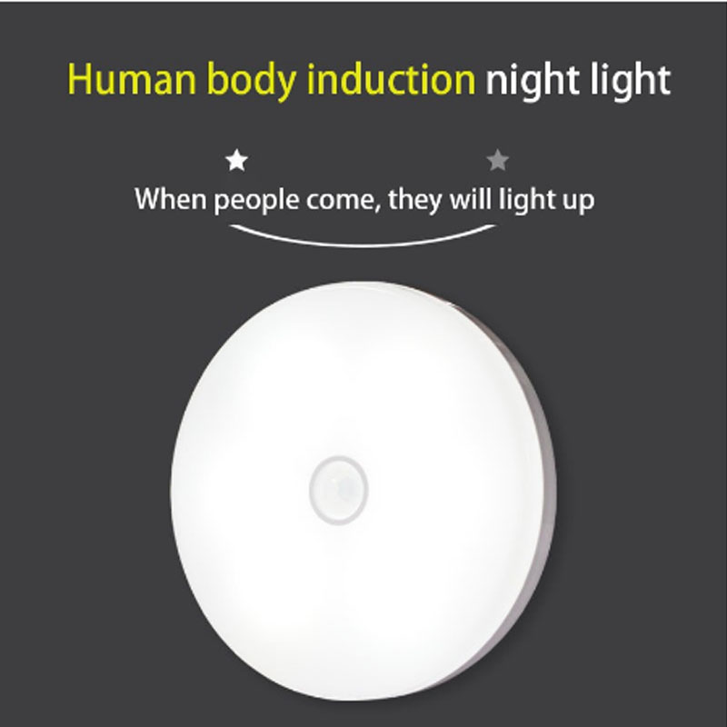 BL 2Pcs/Set USB Rechargeable LED Night Lamp Household Nightlight Human Body Induction Night Light