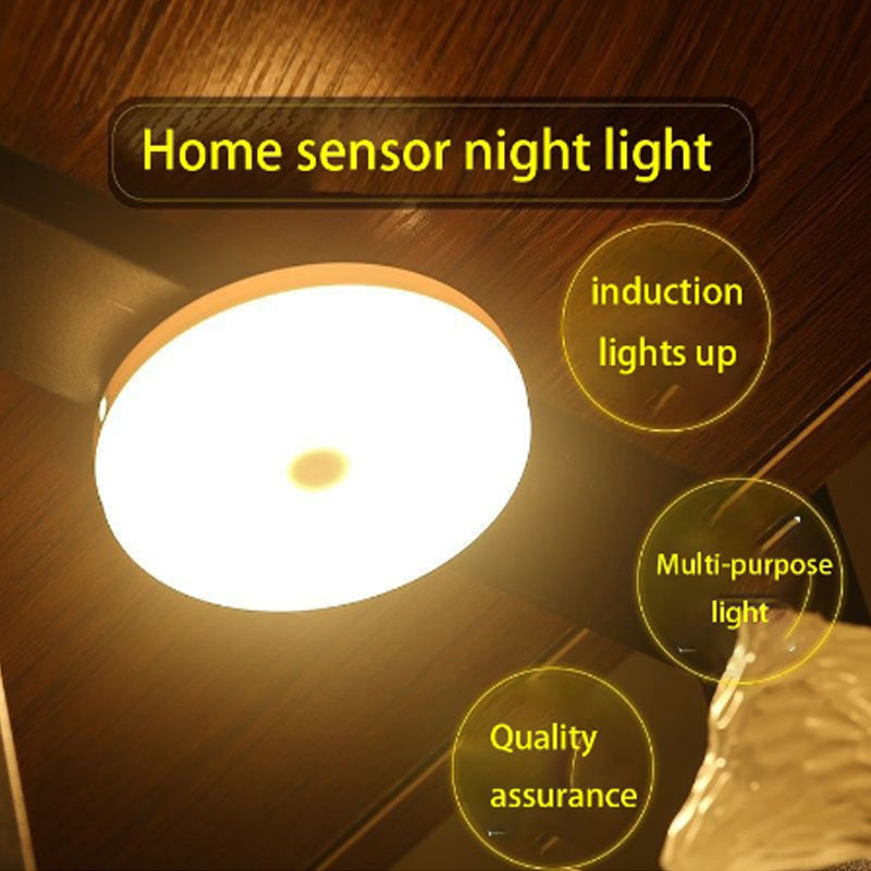 BL 2Pcs/Set USB Rechargeable LED Night Lamp Household Nightlight Human Body Induction Night Light