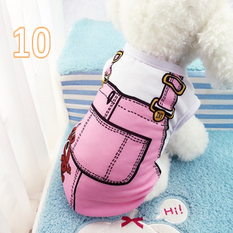 BL 1Pc Dog Vest Cool Pet Clothes Cat Vest Pet Print Strap Shirt Clothing Cute Breathable Pet Shirts