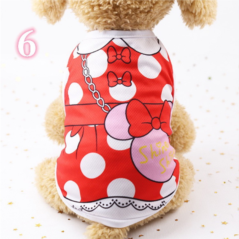 BL 1Pc Dog Vest Cool Pet Clothes Cat Vest Pet Print Strap Shirt Clothing Cute Breathable Pet Shirts