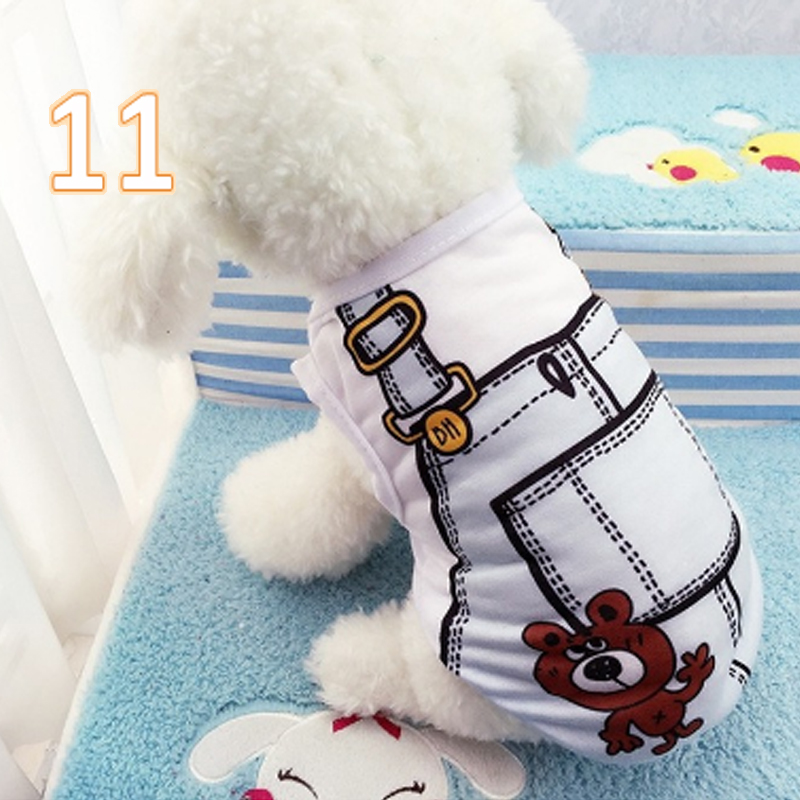 BL 1Pc Dog Vest Cool Pet Clothes Cat Vest Pet Print Strap Shirt Clothing Cute Breathable Pet Shirts