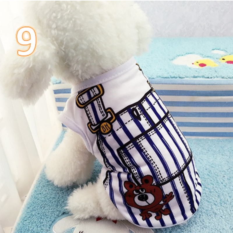 BL 1Pc Dog Vest Cool Pet Clothes Cat Vest Pet Print Strap Shirt Clothing Cute Breathable Pet Shirts