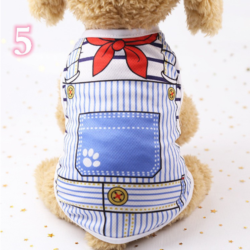 BL 1Pc Dog Vest Cool Pet Clothes Cat Vest Pet Print Strap Shirt Clothing Cute Breathable Pet Shirts