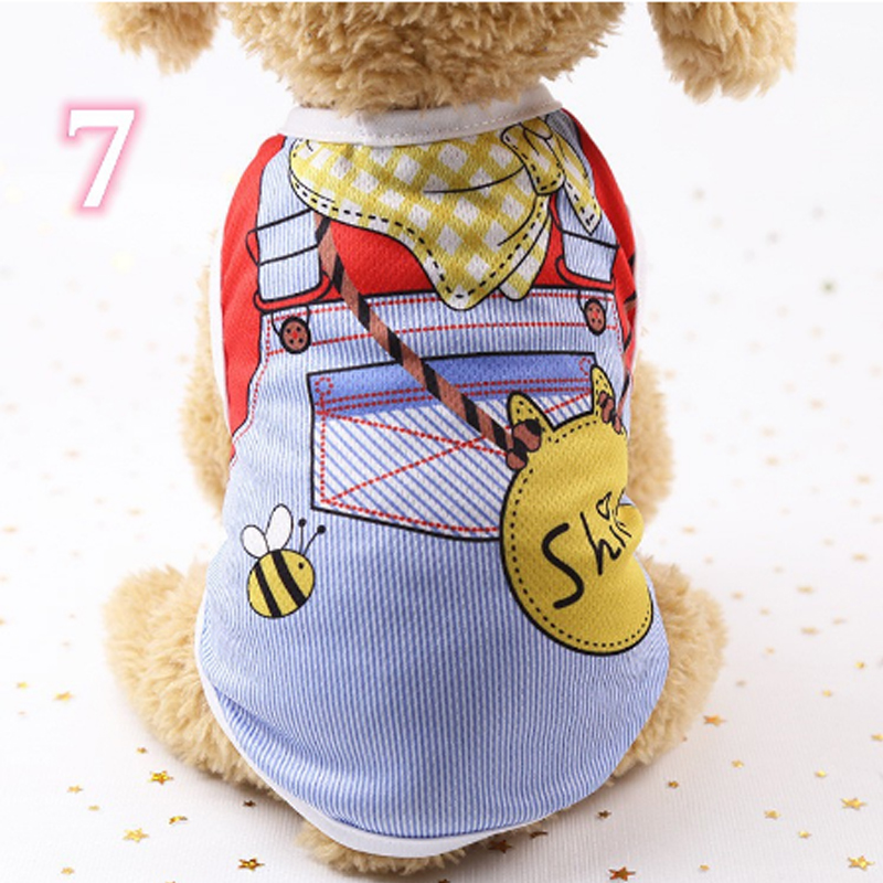 BL 1Pc Dog Vest Cool Pet Clothes Cat Vest Pet Print Strap Shirt Clothing Cute Breathable Pet Shirts