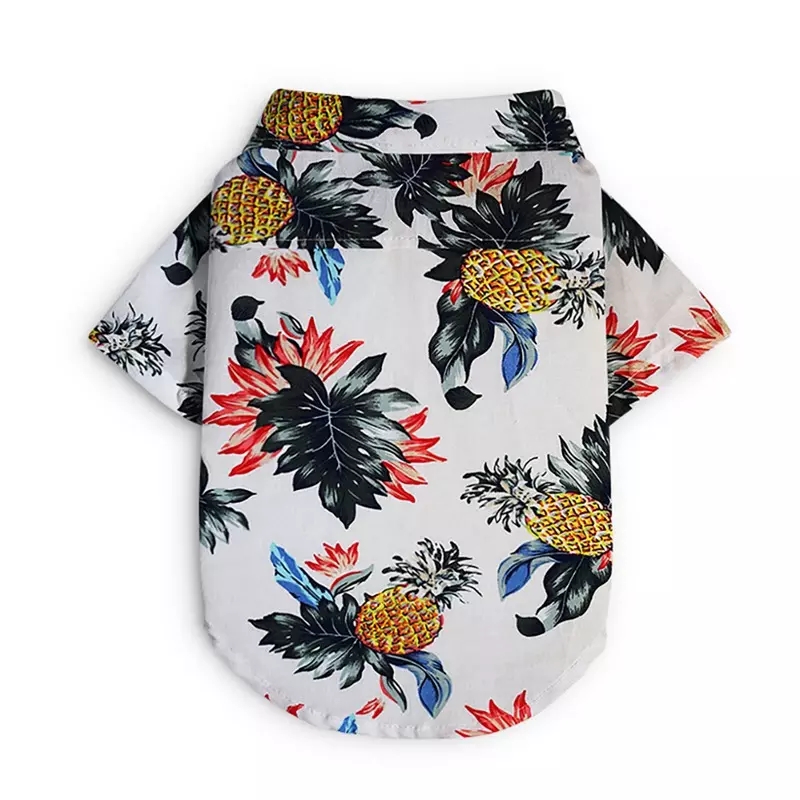 BL Pet Hawaiian Style Pineapple Printed Shirt Cat Dog Short Sleeves Summer Costume Cool Pet Shirts