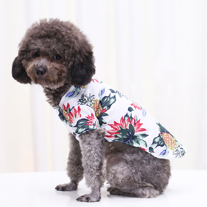 BL Pet Hawaiian Style Pineapple Printed Shirt Cat Dog Short Sleeves Summer Costume Cool Pet Shirts