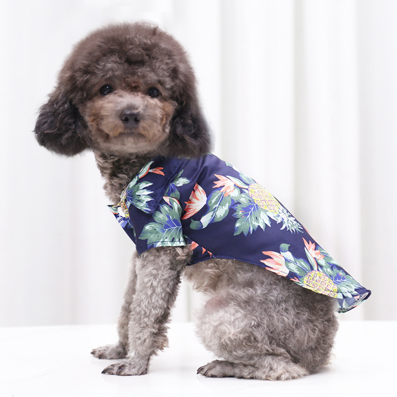 BL Pet Hawaiian Style Pineapple Printed Shirt Cat Dog Short Sleeves Summer Costume Cool Pet Shirts