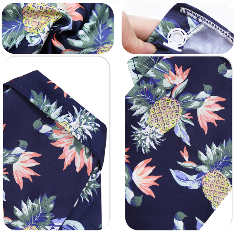BL Pet Hawaiian Style Pineapple Printed Shirt Cat Dog Short Sleeves Summer Costume Cool Pet Shirts