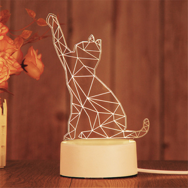 BL 3D Table Lamp Creative Dream Night Lights USB Plug Gift Bedside Desk Lamp Home Bedroom Decor