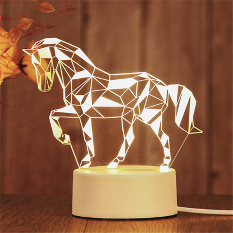 BL 3D Table Lamp Creative Dream Night Lights USB Plug Gift Bedside Desk Lamp Home Bedroom Decor