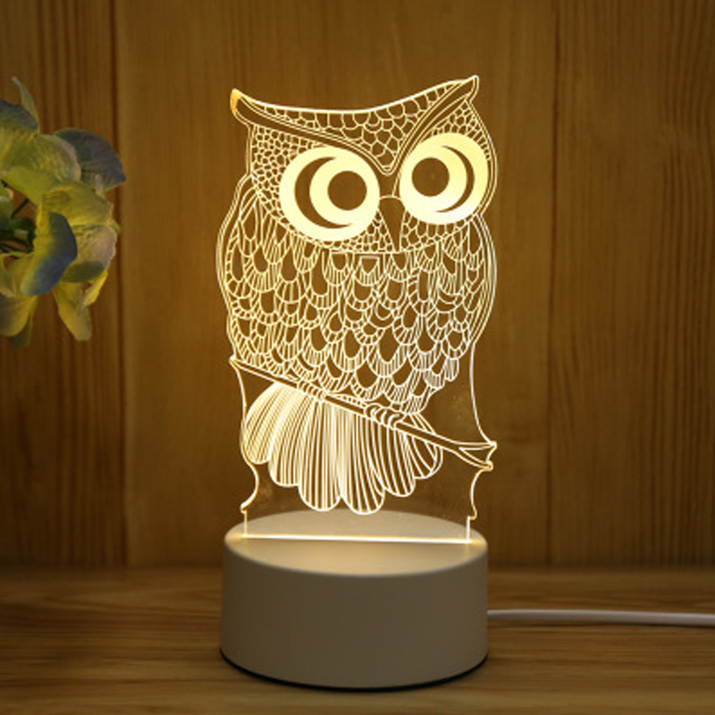 BL 3D Table Lamp Creative Dream Night Lights USB Plug Gift Bedside Desk Lamp Home Bedroom Decor